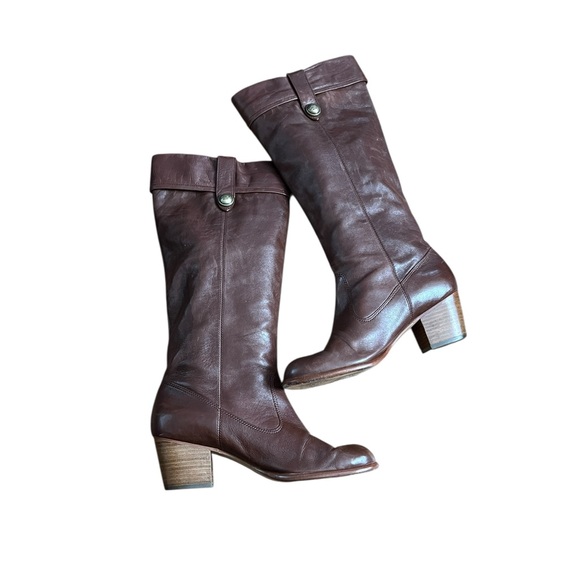 Coach Brown Leather Knee-High Boots Size 9.5 B - Picture 3 of 7